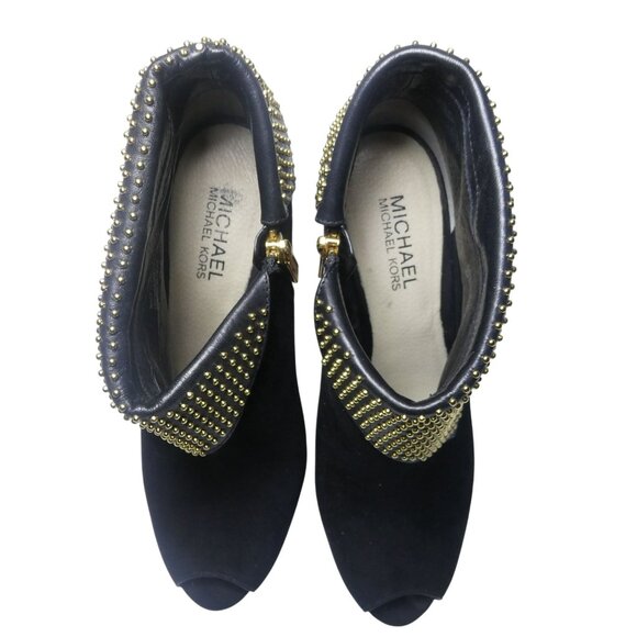 Michael Kors Women's Krista Open Toe Black Suede Heels Size‎ 8M - Picture 4 of 14